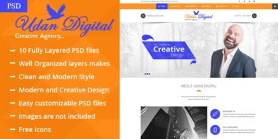 Udan Digital – Creative Agency PSD Template by KBPatel