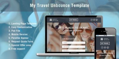 Unbounce Landing Page Template for Travel by paulthekkinen