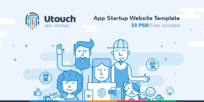 Utouch - App Startup Website PSD Template by themefire