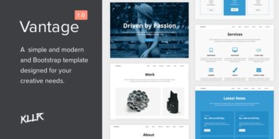 Vantage - A Simple Single-page Bootstrap Template by clientica