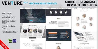Venture: One Page Animated Muse Template by VMS-Designs