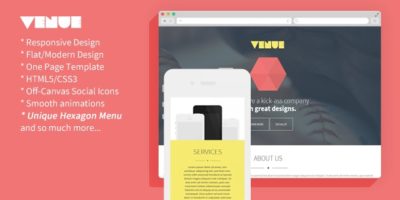 Venue - Creative And Flat Responsive Landing Page by 4riS