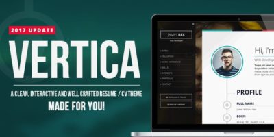 Vertica - Retina Ready Resume / CV & Portfolio by WpPug