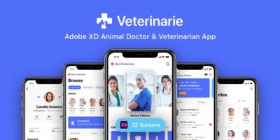 Veterinarie - Adobe XD Animal Doctor & Veterinarian App by arthgoods