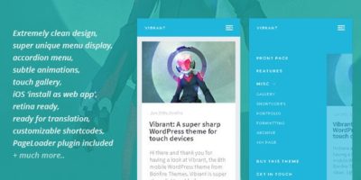 Vibrant: A Super Sharp WordPress Mobile Theme by BonfireThemes