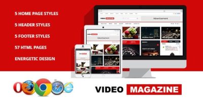Video Magazine - HTML Magazine Template by softcircles