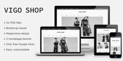 Vigo Shop - Responsive Bootstrap eCommerce PSD by Promokit