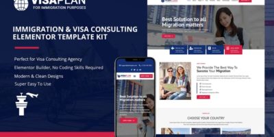 VisaPlan - Immigration & Visa Consulting Elementor Template Kit by NDDesigners
