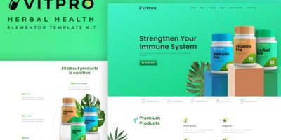 Vitpro - Herbal Health Elementor Template kit by onecontributor