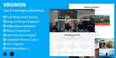 Vromon - Tour & Travel Agency WordPress Theme by theme_ocean