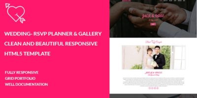 WEDDING- RSVP Planner & Gallery  Clean and Beautiful Responsive  HTML5 Template by codeflicks