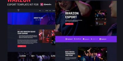 Warzon - Esport Elementor Template Kit by Krakenbox