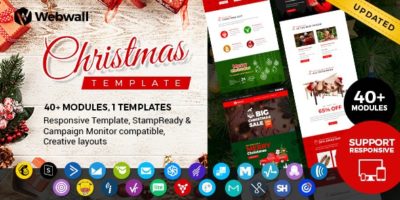 Webwall - Christmas Newsletter + StampReady & CampaignMonitor Compatible Files by webwall