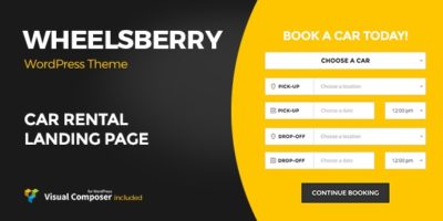 Wheelsberry – Car Rental WordPress Theme / Landing Page by mopc76