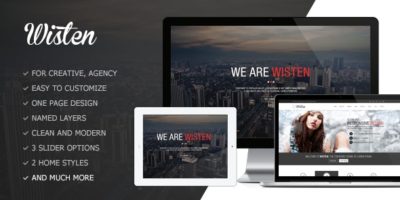 Wisten One Page PSD Theme by GoldEyes