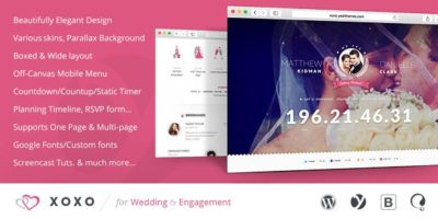 XOXO - Beautifully Elegant Wedding WordPress Theme by wpthms