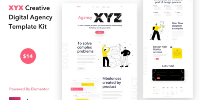 XYZ - Creative Digital Agency Business WordPress Elementor Template Kit by WordpressRiver