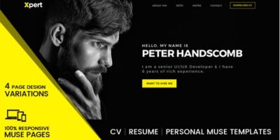 Xpert - Personal & Portfolio Muse Templates by goaldesigns