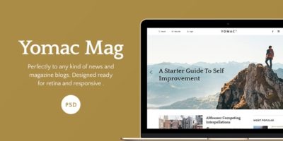 Yomac — Magazine and Blog PSD Template by Middltone