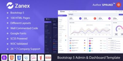 Zanex - Bootstrap 5 Admin & Dashboard Template by SPRUKO
