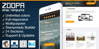 Zoopa - Responsive Newsletter with Email Template Builder by stableflow