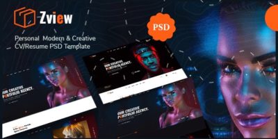 Zview - Personal Modern & Creative CV/Resume PSD Template by creativemela