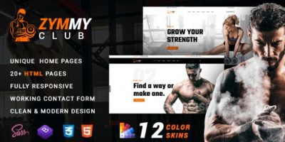 Zymmy - Fitness & Gym HTML Template by thewebmax