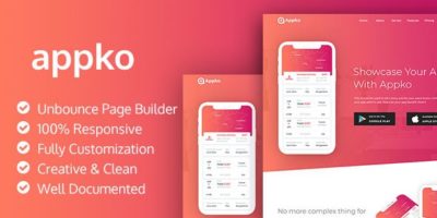 appko - Unbounce App Landing Page by ThemeXtar