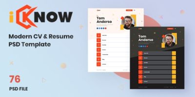 iKnow - Modern CV and Resume Psd Template by Storm_and_Rain