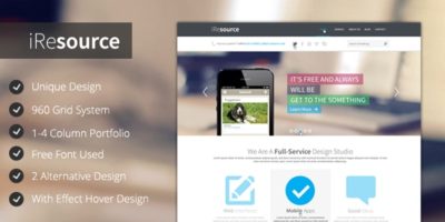 iResources - Creative One Page portfolio PSD Theme by stephanus168