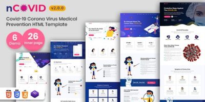 nCOVID - Coronavirus Medical Prevention HTML Template by ThemeTags